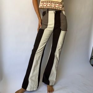 Revice Denim Brown Stripe Flare Jeans
